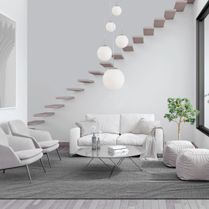 Steinhauer Bollique Hanglamp | Staalkleurig, 5-lichts met Mat Wit Glas