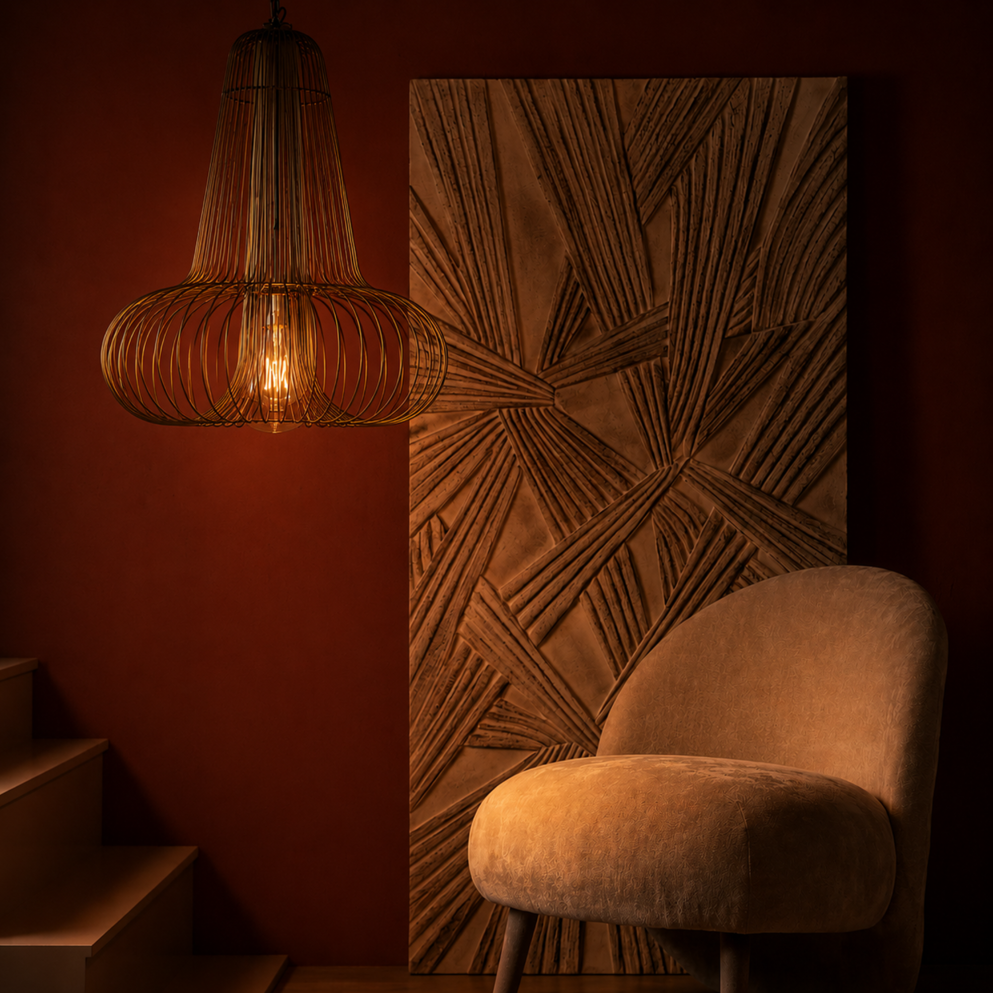 PTMD Aluesi Hanglamp Brons met Antiek Messing Afwerking - Metalen Design Hanglamp 1-Lichts