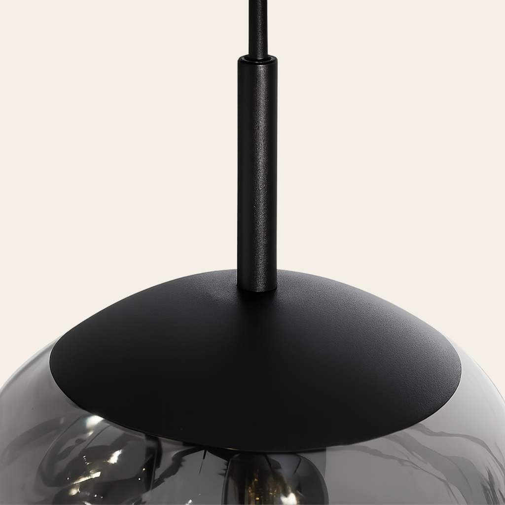 Steinhauer Bollique Hanglamp | Zwart Metaal, 5 Lichtpunten, Smoke Glas