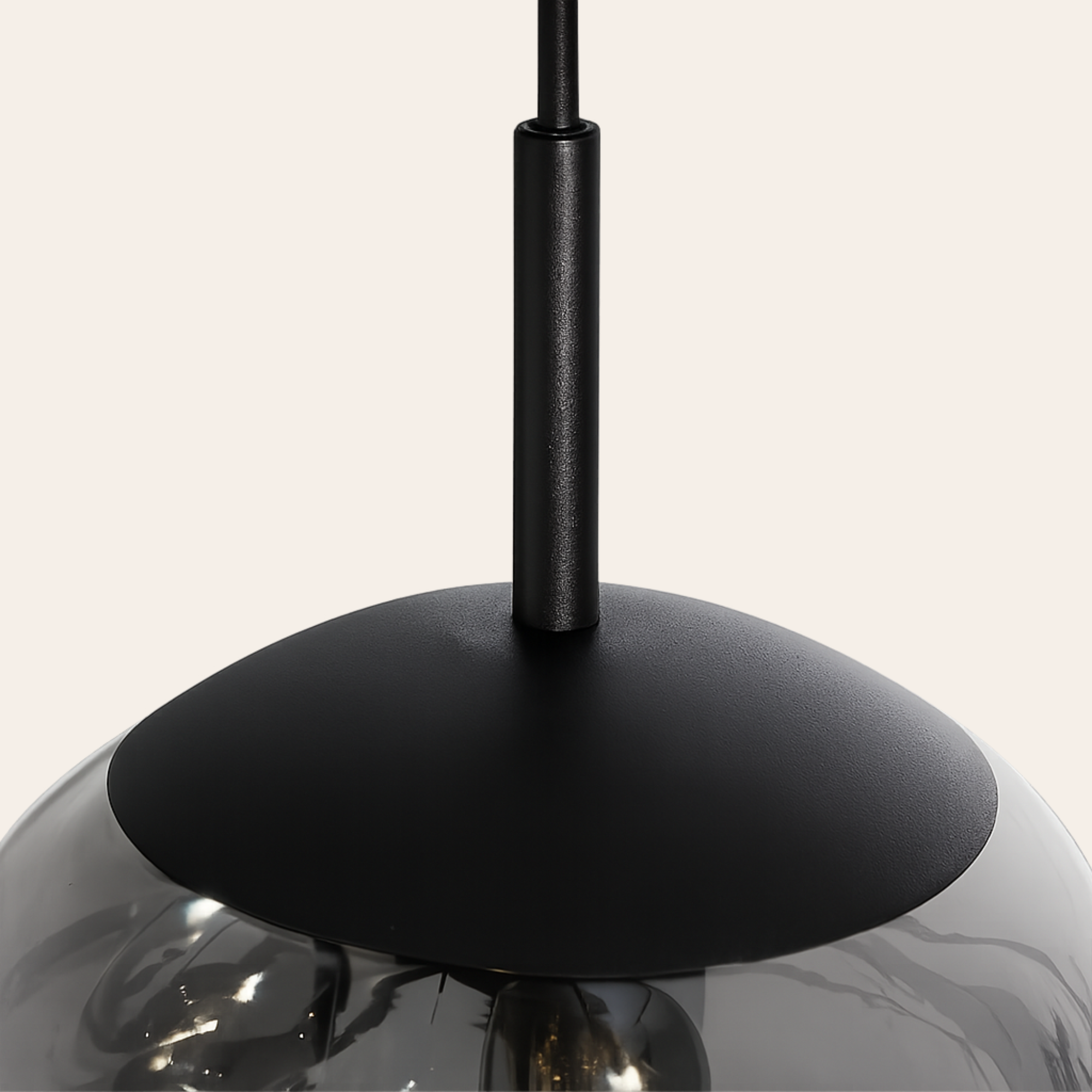 Steinhauer Bollique Hanglamp | Zwart Metaal, 5 Lichtpunten, Smoke Glas