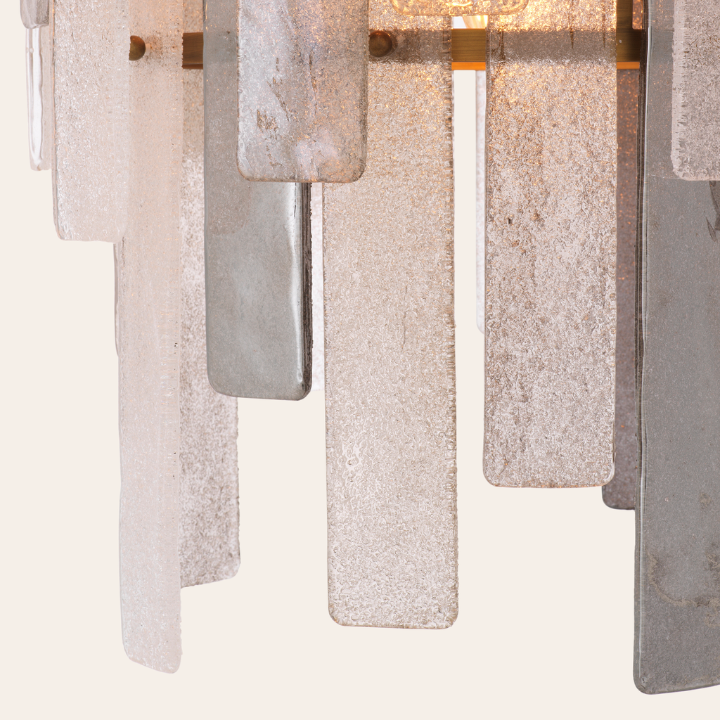 Eichholtz Greyson Kroonluchter Eettafel | Antiek Messing, Handgeblazen Glas