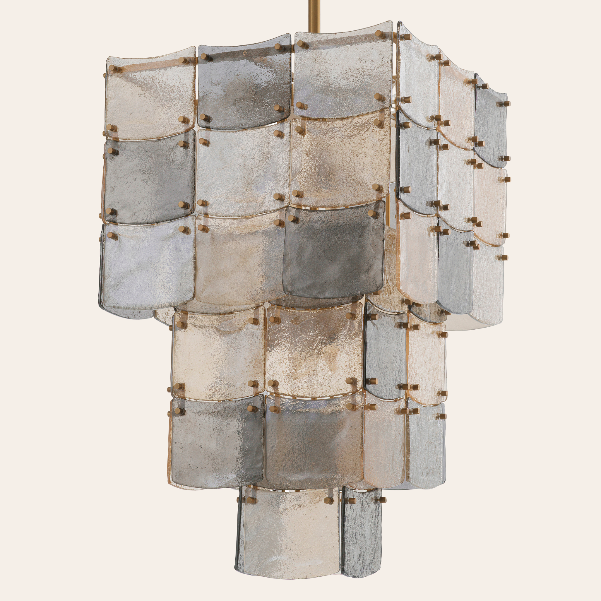 Eichholtz Laurent Kroonluchter | Antiek Messing, Handgemaakt Glas