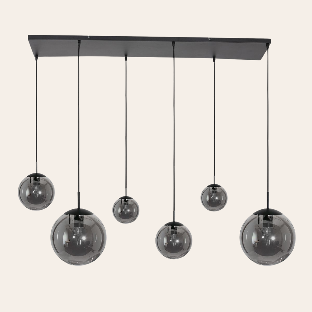Steinhauer Bollique Hanglamp Zwart | 6-Lichts, Verstelbare Hoogte voor Eettafel en Woonkamer Steinhauer