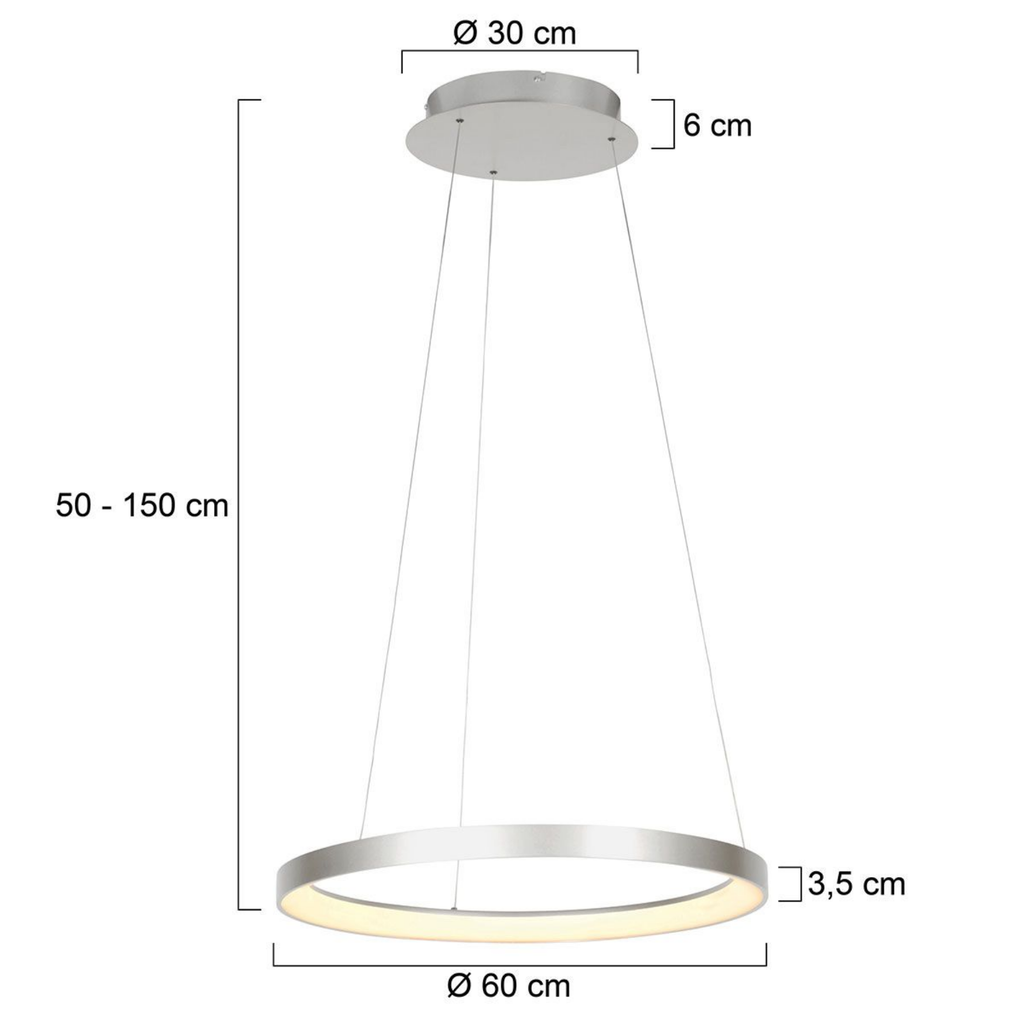 Steinhauer Ringlede Hanglamp Staal | Dimbaar, Verstelbaar, Modern Ringdesign Steinhauer