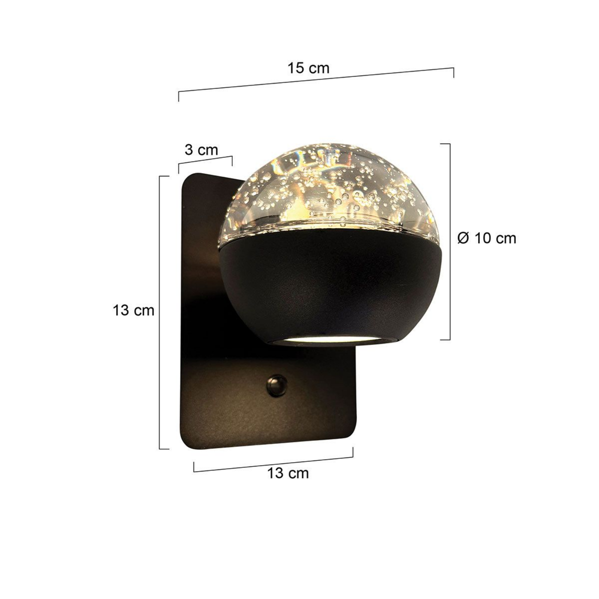 Steinhauer Belluno Wandlamp | Zwart, Dimbaar, LED 9W Steinhauer