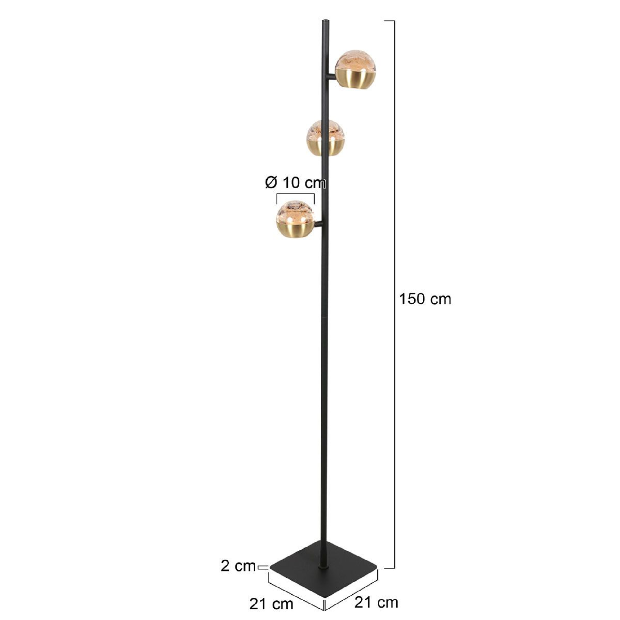 Steinhauer Belluno Vloerlamp | Zwart Messing, Dim to Warm LED voor Woonkamer