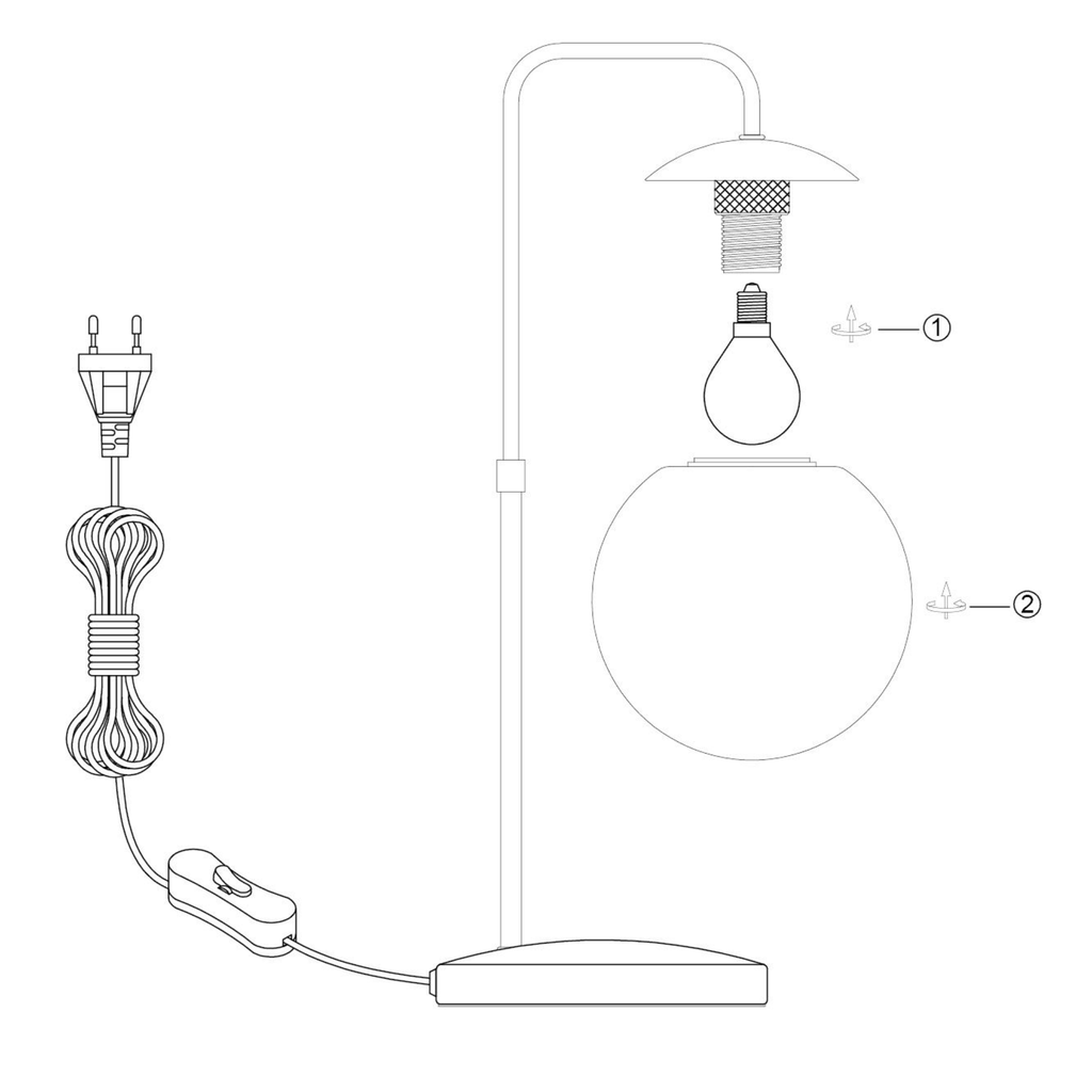 Steinhauer Bollique Tafellamp | Bronskleurig Metaal, Amber Glas, Dimbaar