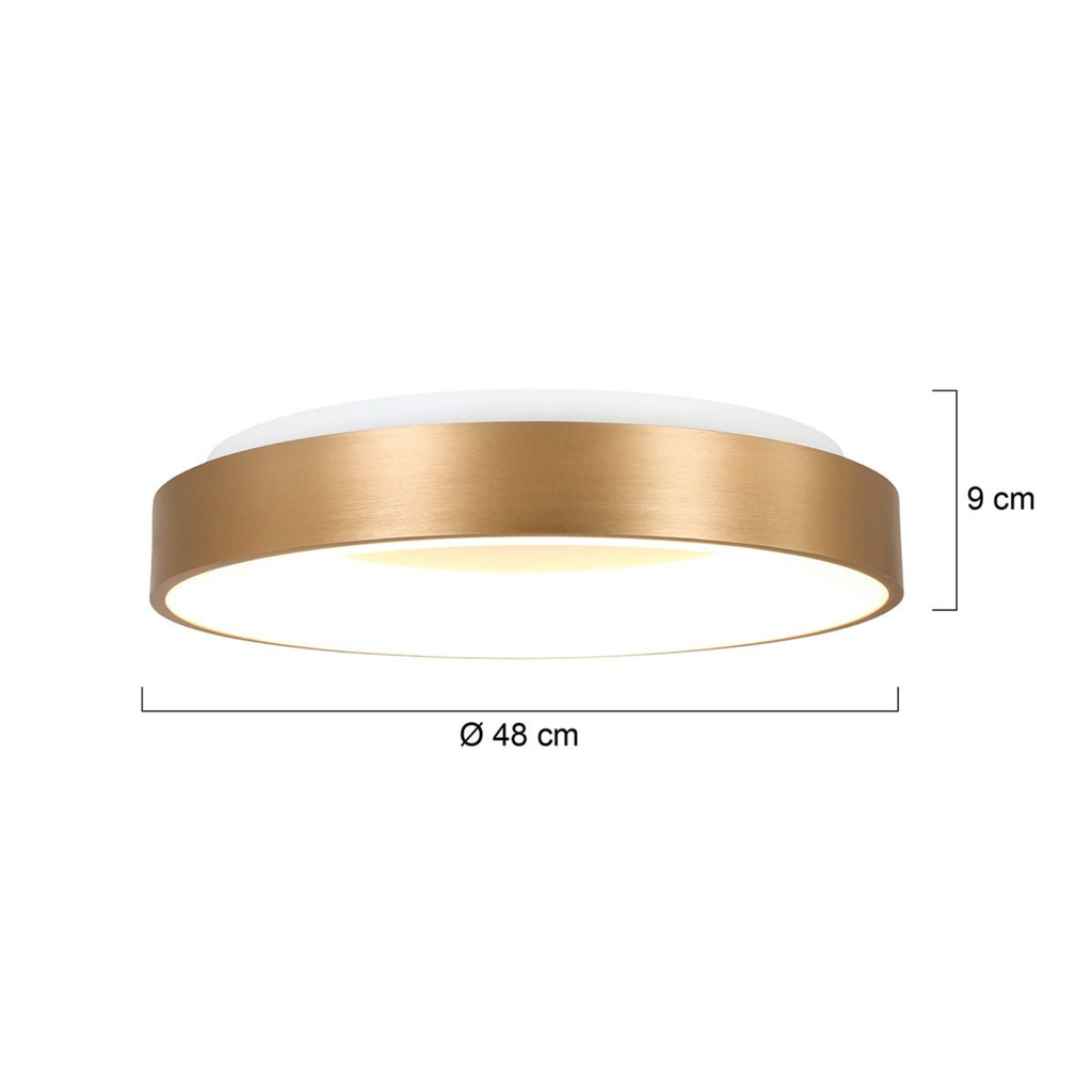 Steinhauer Ringlede Plafondlamp | Gouden LED Ø48 cm, Dimbaar voor Slaapkamer en Woonruimte