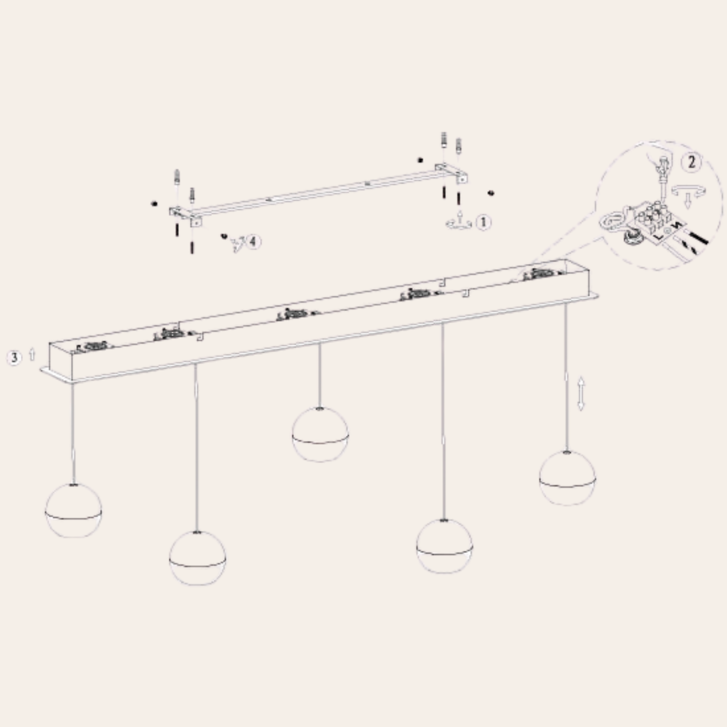 Steinhauer Belluno Hanglamp Zwart | 5-Lichts, Smoke Glas, Verstelbare Kabel, Eettafel Lamp