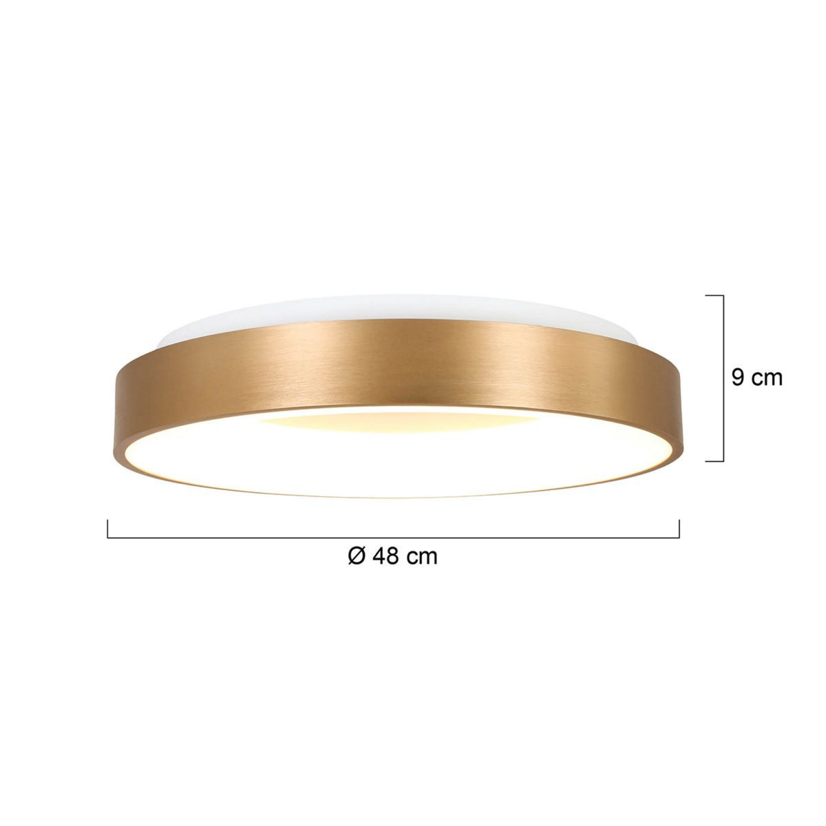 Steinhauer Ringlede Plafondlamp | Gouden LED Ø48 cm, Dimbaar voor Slaapkamer en Woonruimte Steinhauer
