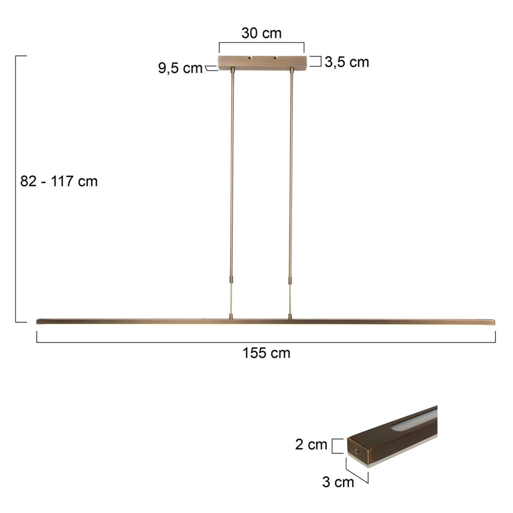 Steinhauer Zelena Hanglamp Eettafel | Bronzen LED, Dimbaar en Verstelbaar Licht