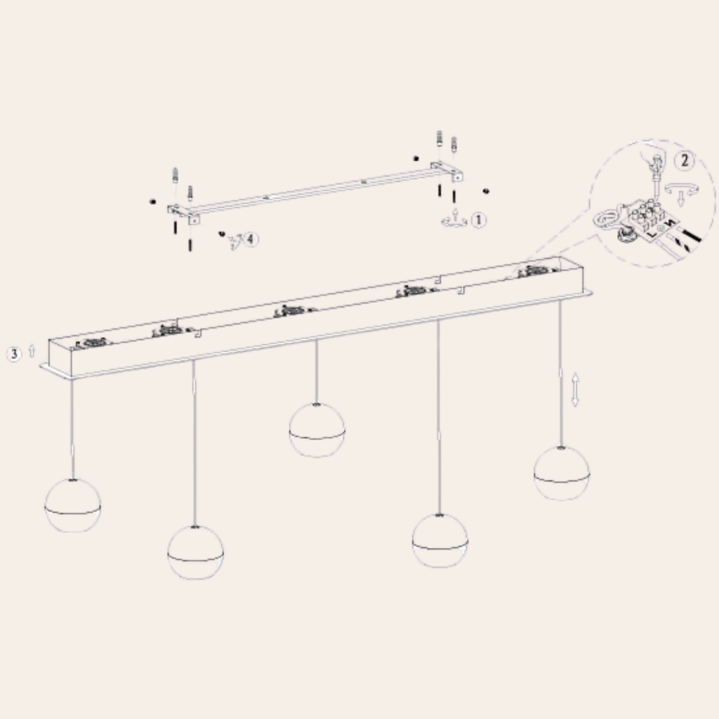 Steinhauer Belluno Hanglamp Messing | Verstelbaar 5-Lichts, Modern Voor Eettafel
