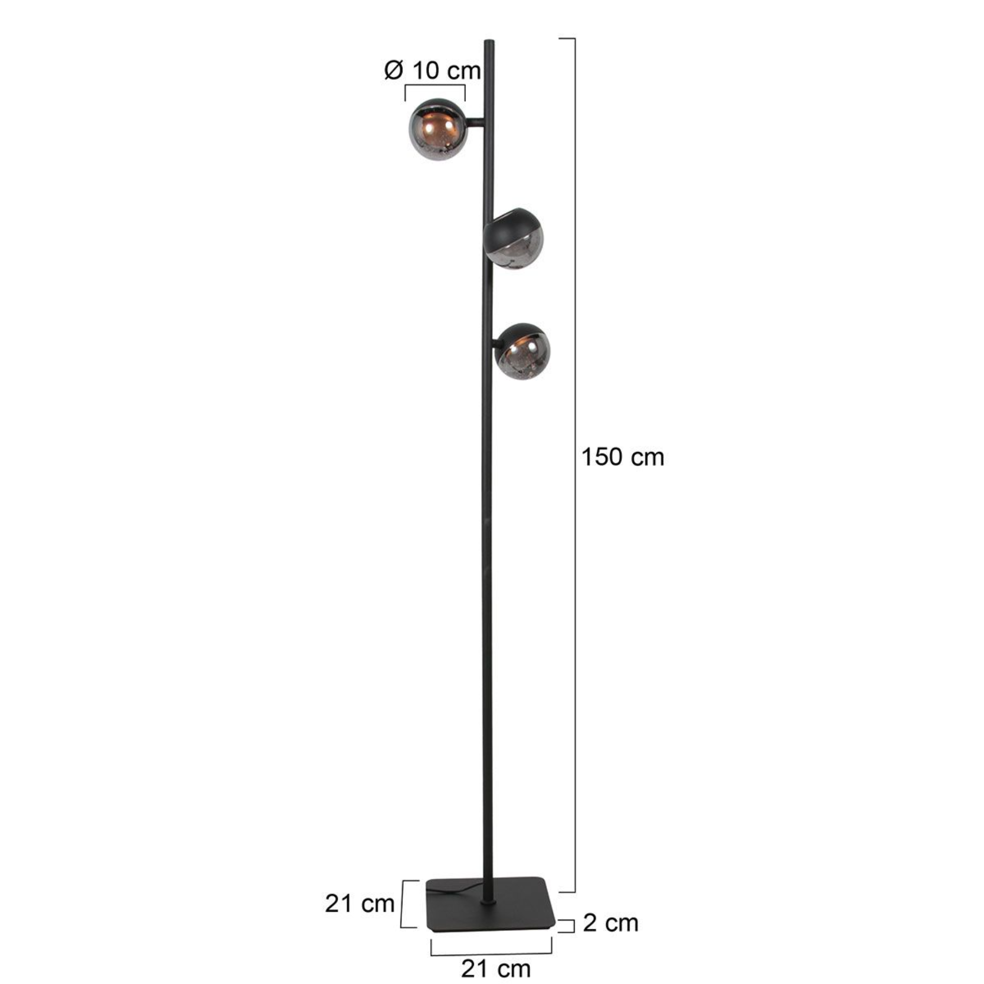 Steinhauer Belluno Vloerlamp | Smoke Glas, Dimbaar, 3-Lichts Design voor Woonkamer