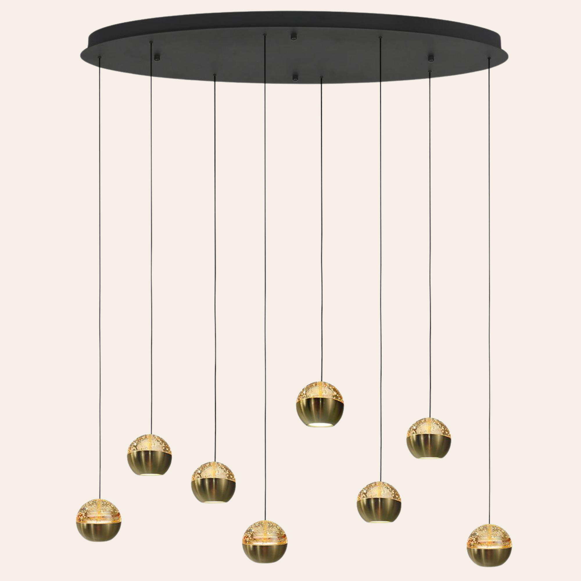 Steinhauer Belluno Hanglamp | Zwart Messing, Ovaal, 8-Lichts LED, In Hoogte Verstelbaar voor Eettafel
