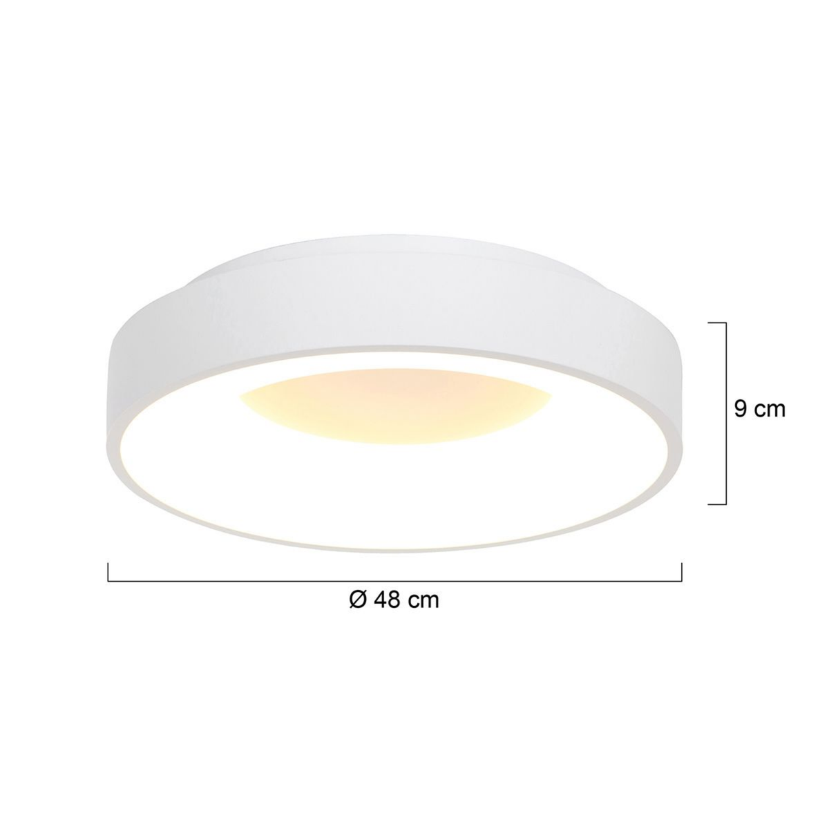 Steinhauer Ringlede Plafondlamp | Witte LED Ø48 cm, Dimbaar voor Slaapkamer en Woonruimte Steinhauer