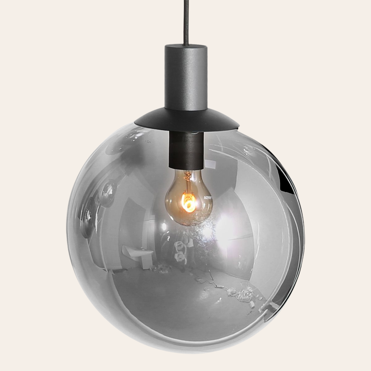 Steinhauer Bollique Hanglamp Zwart | 9-Lichts Smoke Glas, Verstelbaar voor Eettafel Steinhauer