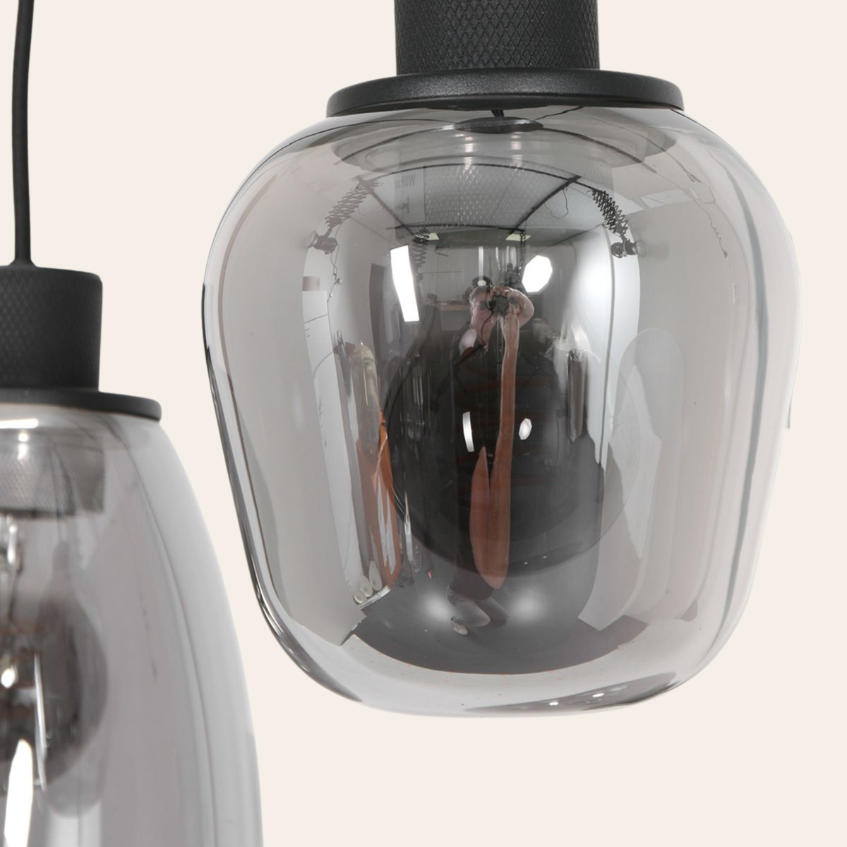 Steinhauer Reflexion Hanglamp | Zwart Staal, 3 Lichtpunten, Verstelbaar Smoke Glas Steinhauer