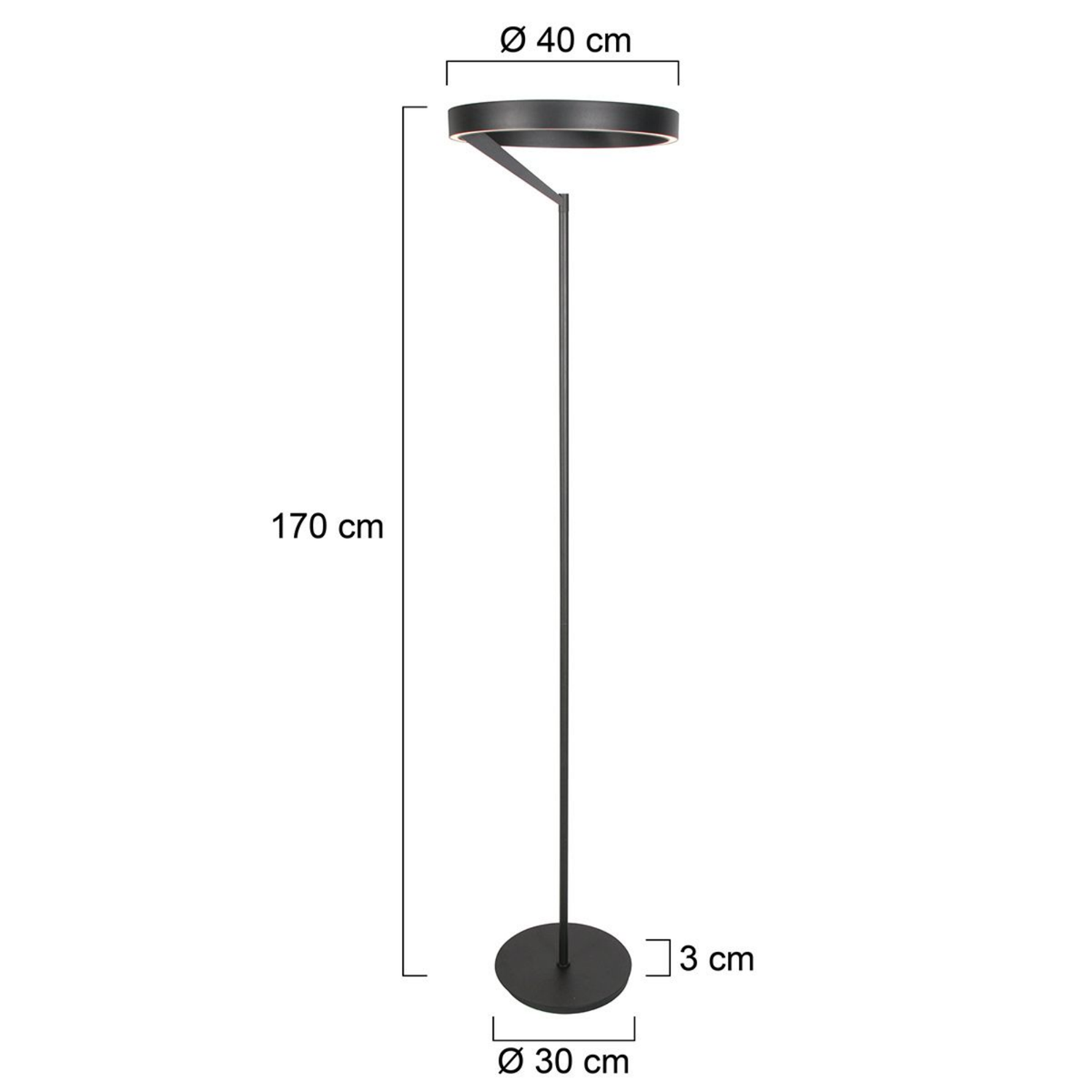 Steinhauer Mykty Vloerlamp | Zwarte LED, Dimbaar, 170 cm Hoog voor Woonkamer Steinhauer