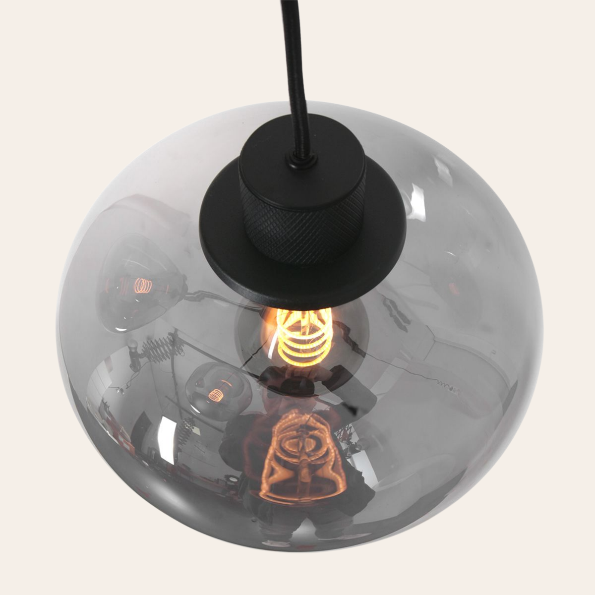 Steinhauer Reflexion Hanglamp | Zwart Staal, 3 Lichtpunten, Verstelbaar Smoke Glas Steinhauer