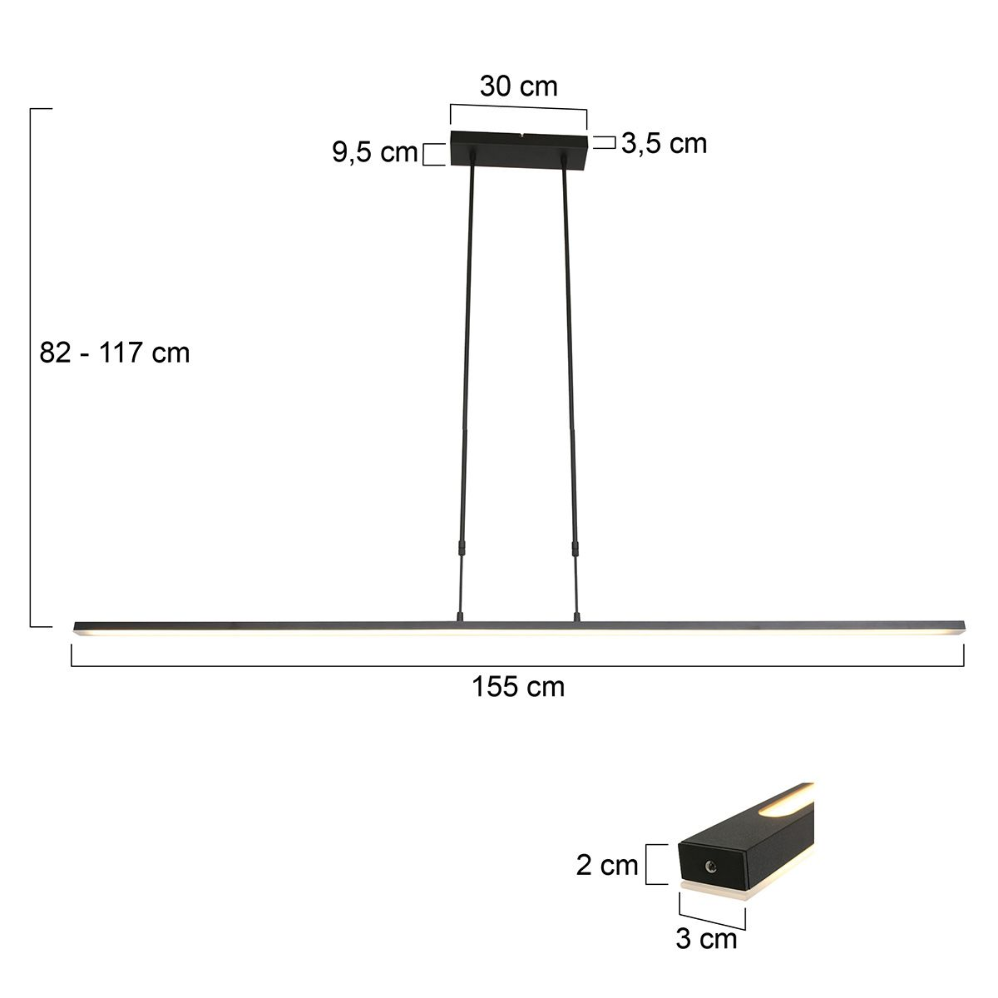 Steinhauer Zelena Hanglamp Zwart | LED, Dimbaar Licht voor Eettafel