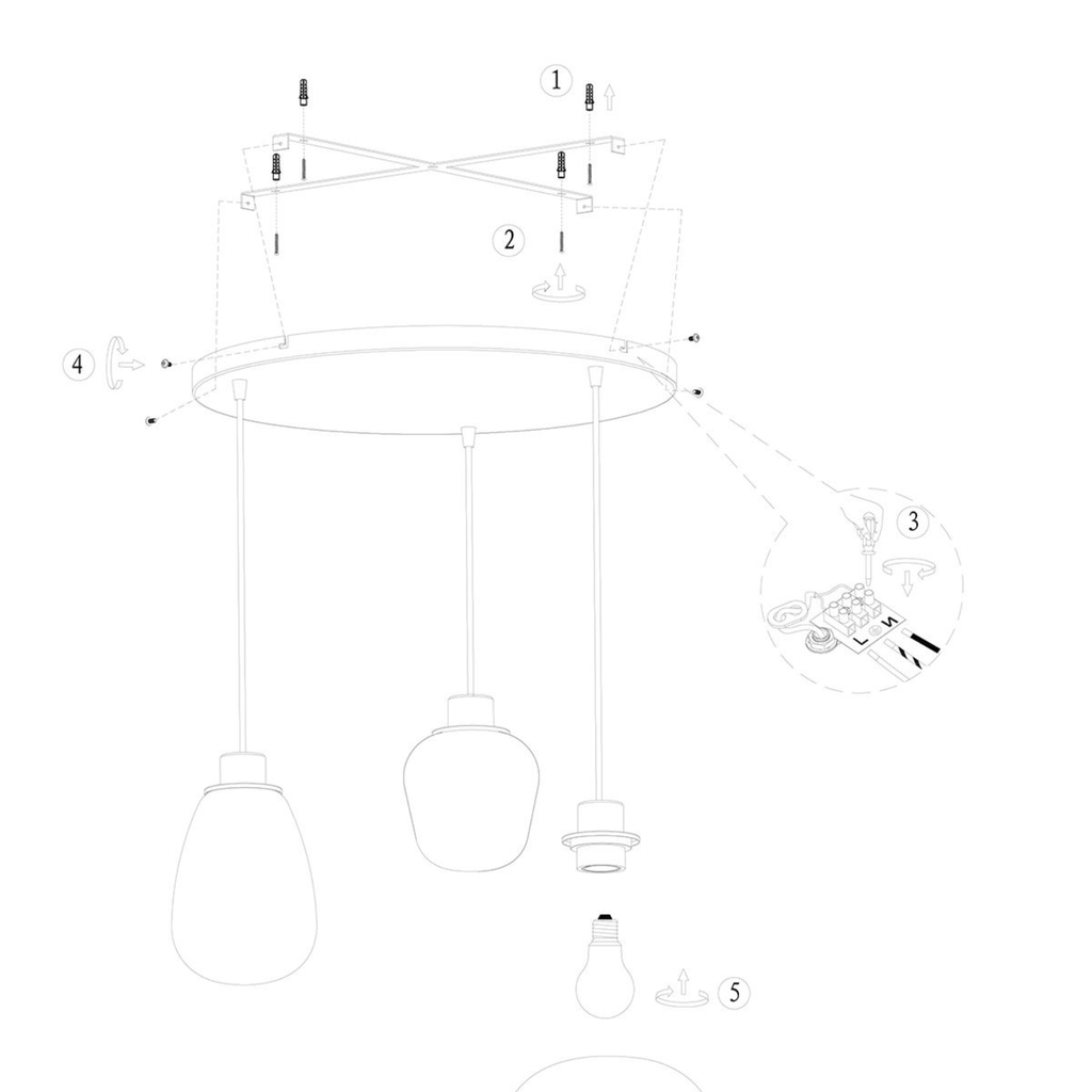Steinhauer Reflexion Hanglamp | Zwart Staal, 3 Lichtpunten, Verstelbaar Smoke Glas
