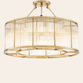 Eichholtz Bernardi L Plafondlamp | Art Deco Glas, Antiek Messing