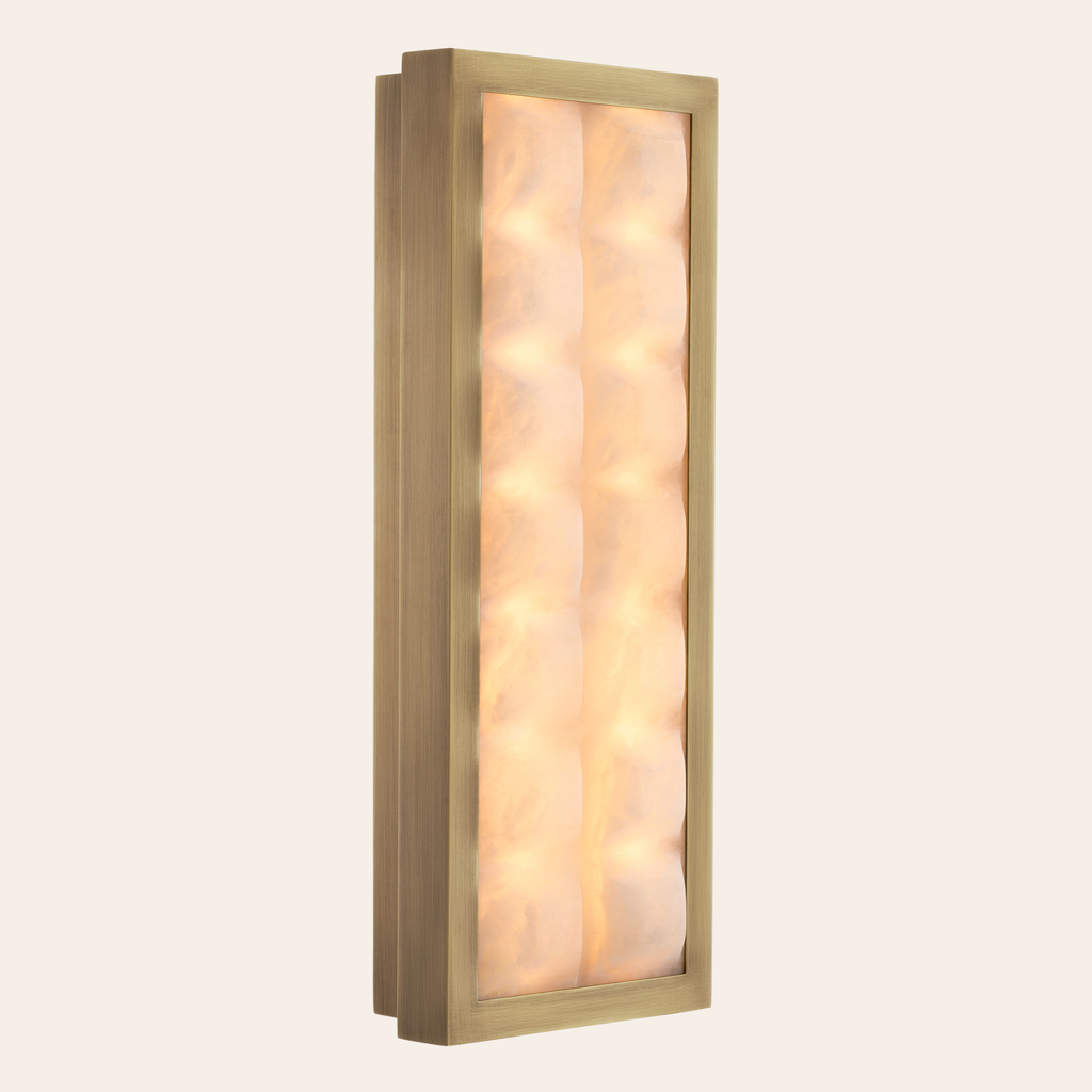 Eichholtz Cabildo Wandlamp | Antiek Messing, Alabaster