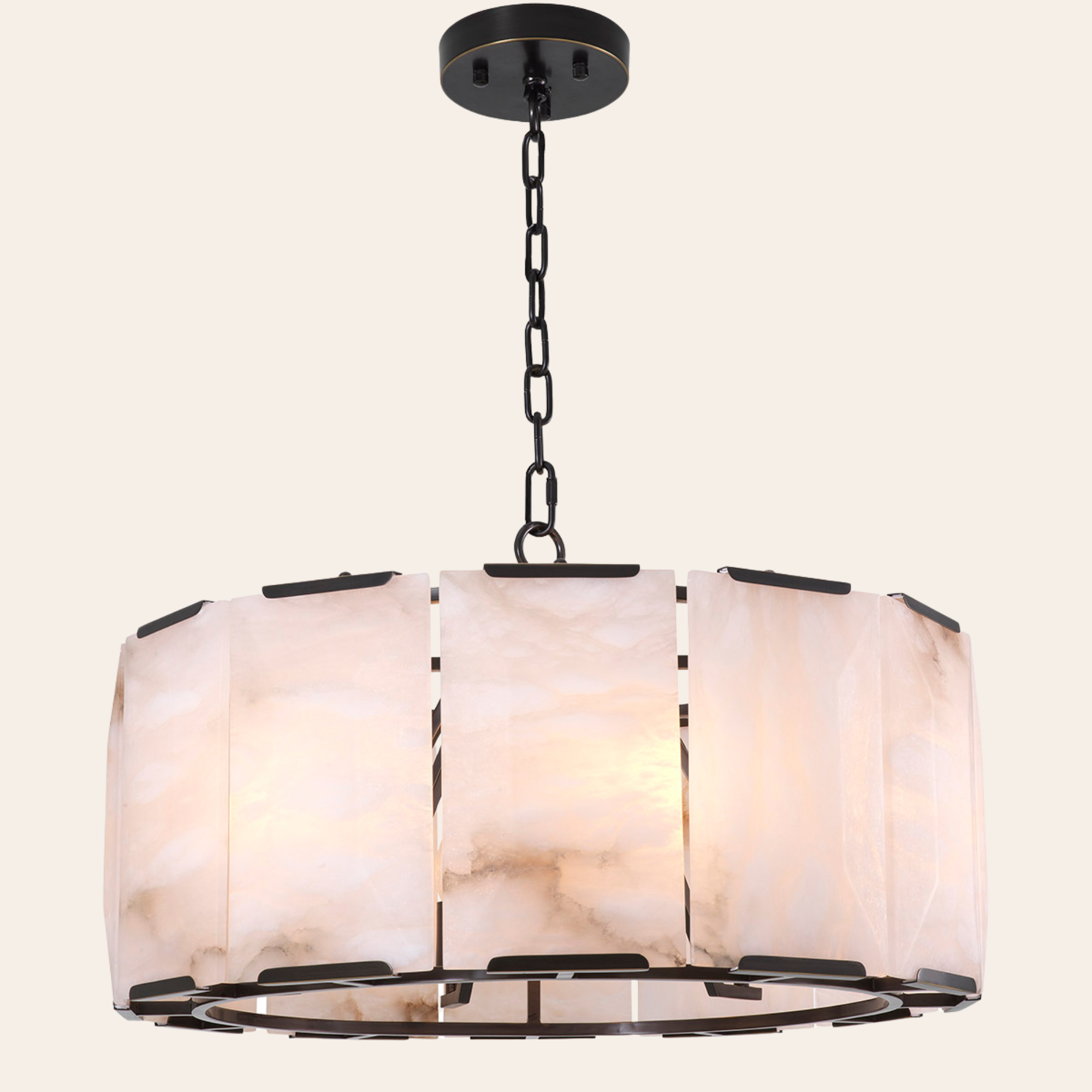 Eichholtz Ortiz Kroonluchter | Bronze Highlight, Alabaster