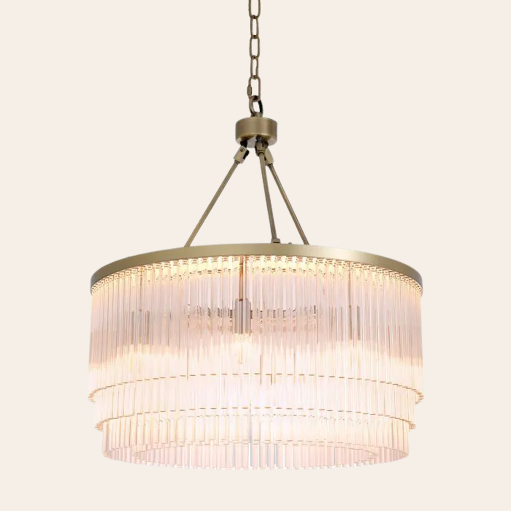 Eichholtz Hector Hanglamp S | Licht Geborsteld Messing, Helder Glas