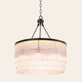 Eichholtz Hector Hanglamp S | Art Deco Glas met Bronzen Accent, Ideaal voor Eettafel en Woonkamer