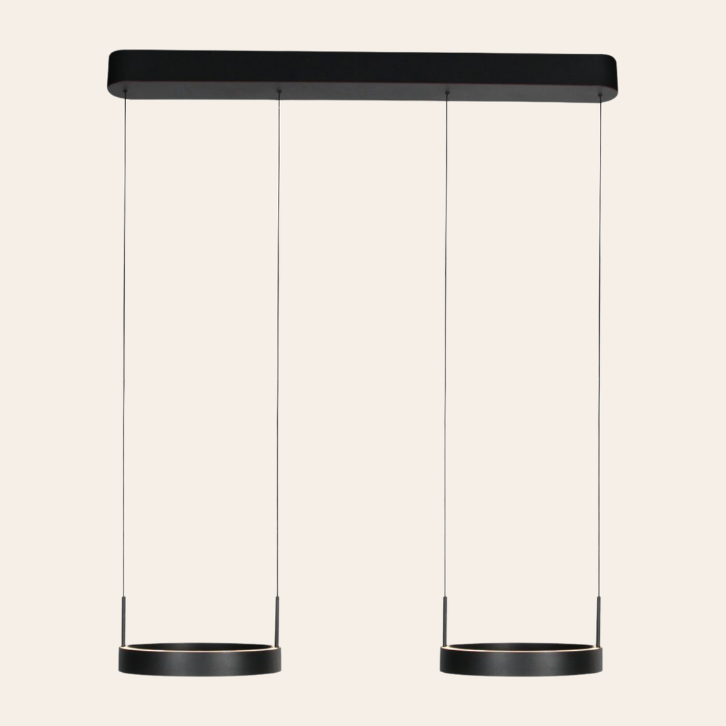 Steinhauer Mykty Hanglamp | Zwart, Verstelbare Cirkelringen voor Eettafel en Woonkamer