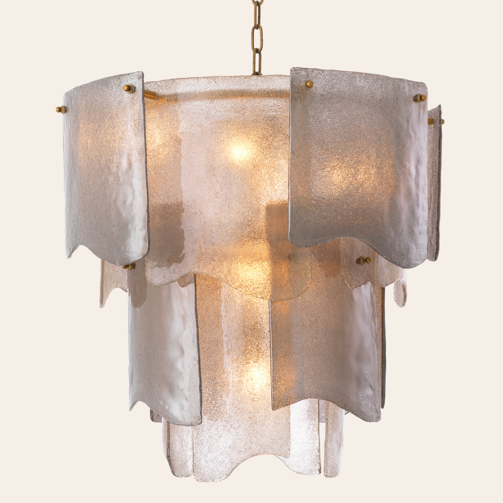 Eichholtz Asinara Kroonluchter S | Antique Brass, Smoke Glass