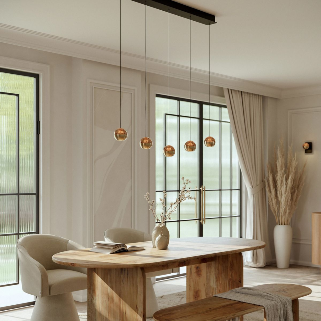 Steinhauer Belluno Hanglamp Messing | Verstelbaar 5-Lichts, Modern Voor Eettafel