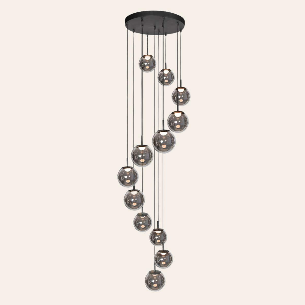 Steinhauer Bollique Hanglamp Zwart | Metaal, 12 Lichtpunten, Dimbaar, Ideaal voor Eettafel en Woonkamer Steinhauer