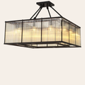 Eichholtz Bernardi Vierkante Plafondlamp | Vintage Glas, Bronzen Afwerking