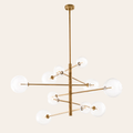 Eichholtz Argento L Hanglamp Eettafel | Antiek Messing, 12 Glasbollen Retro Chic