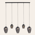 Steinhauer Drovia Hanglamp Zwart | Smoke Glas, Verstelbaar voor Eettafel