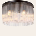 Eichholtz Hector Plafondlamp | Art Deco, Brons en Glas voor Slaapkamer en Woonkamer