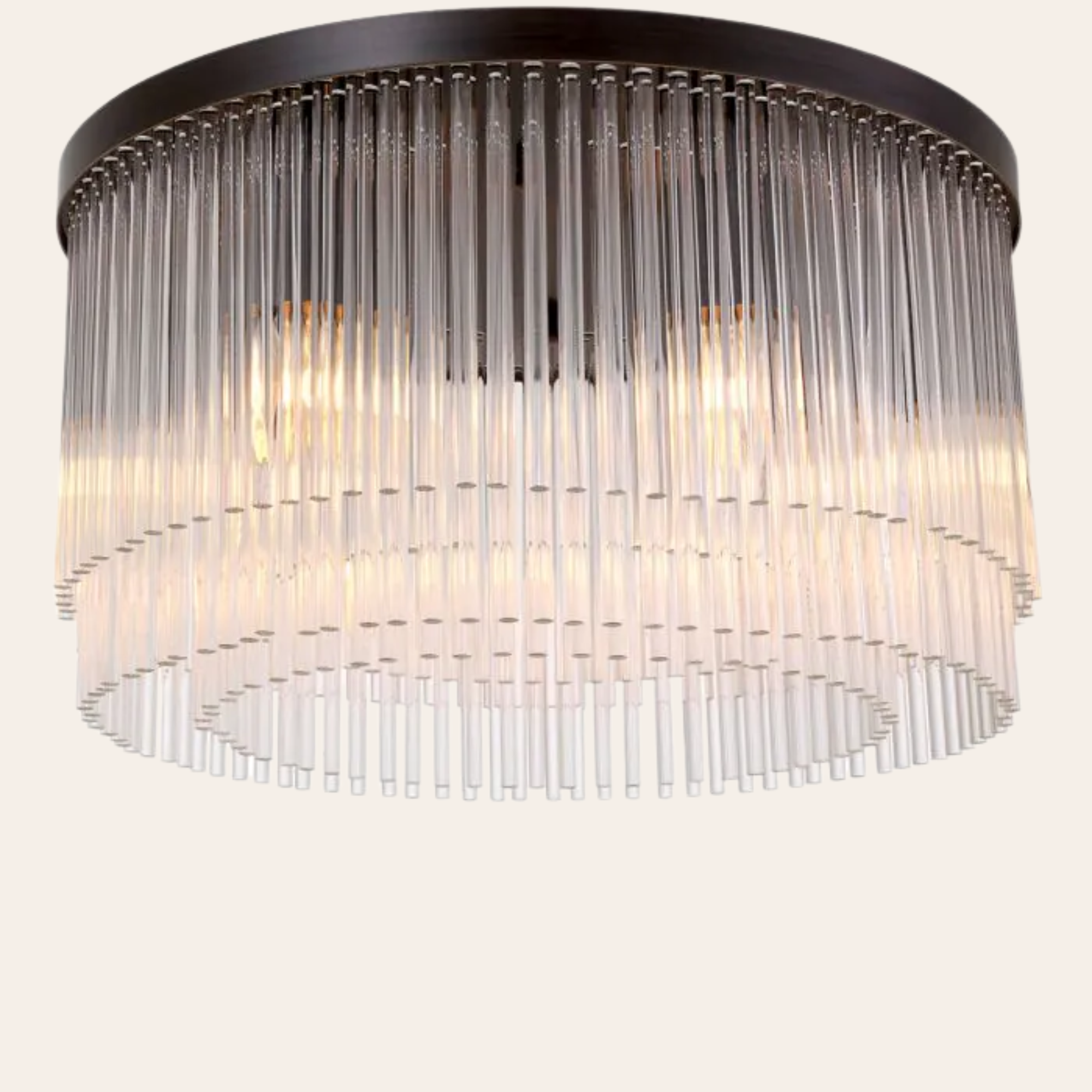 Eichholtz Hector Plafondlamp | Art Deco, Brons en Glas voor Slaapkamer en Woonkamer