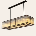 Eichholtz Bernardi Rechthoekige Hanglamp | Vintage Glas, Brons Gunmetal Afwerking voor Eettafel en Woonkamer