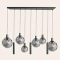 Steinhauer Bollique Hanglamp Zwart | 9-Lichts Smoke Glas, Verstelbaar voor Eettafel