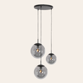 Steinhauer Bollique Hanglamp | Zwart Metaal, 3 Lichtpunten, Smoke Glas