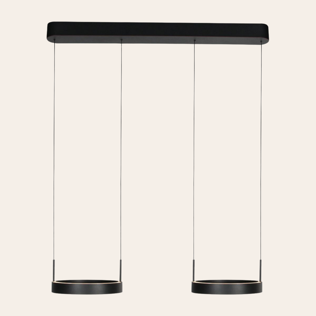 Steinhauer Mykty Hanglamp | Zwart, Verstelbare Cirkelringen voor Eettafel en Woonkamer Steinhauer