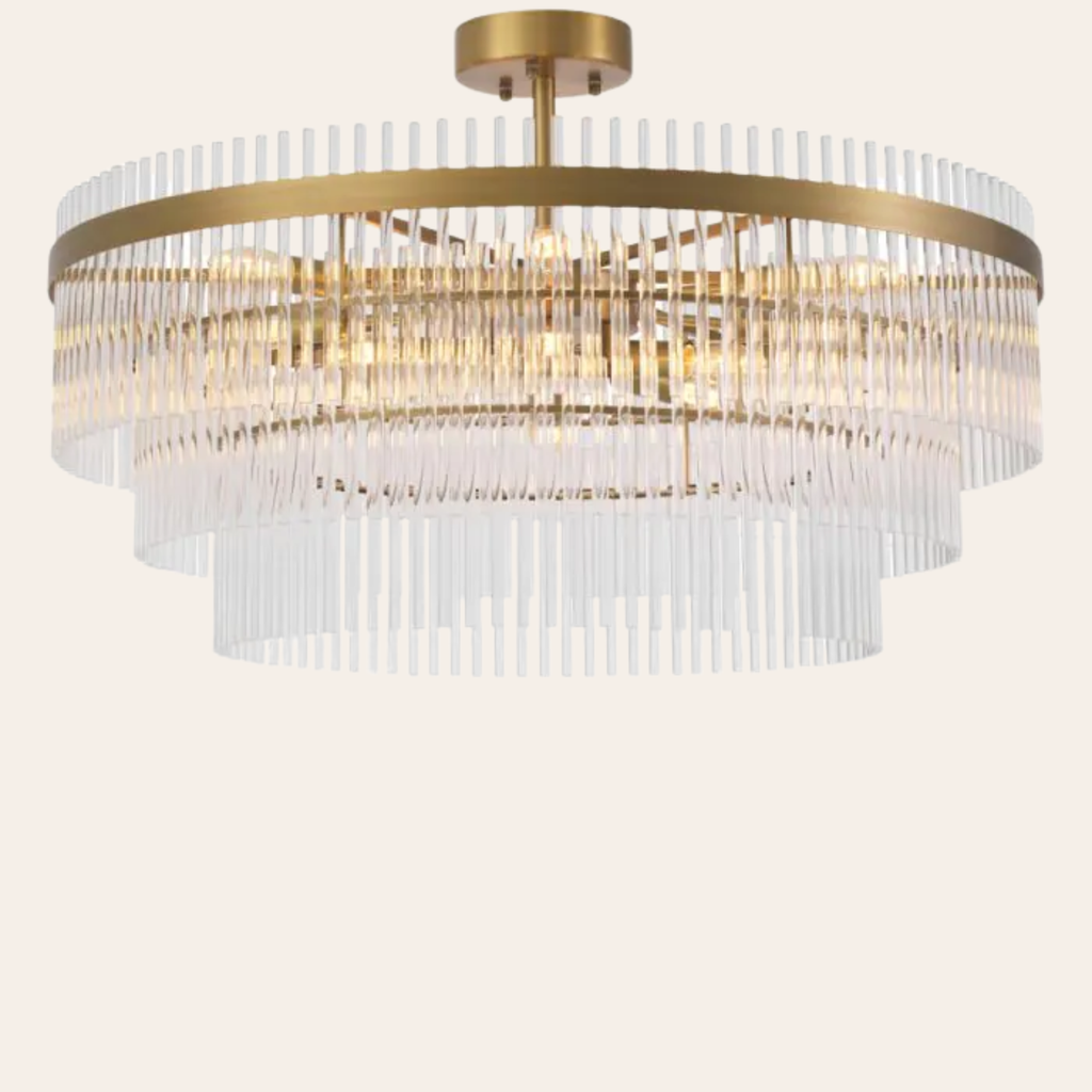Eichholtz East Plafondlamp | Antiek Messing, Helder Glas voor Slaapkamer