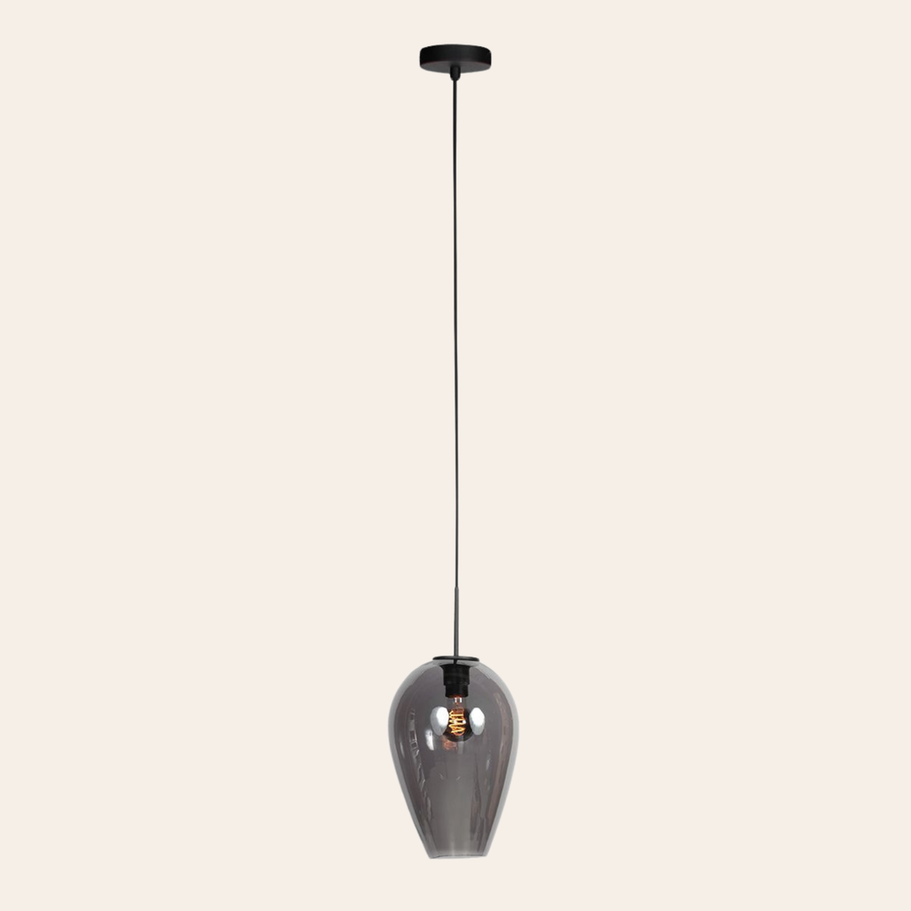 Steinhauer Drovia Hanglamp Eettafel | Smoke Glas, In Hoogte Verstelbaar, Industrieel Design Steinhauer