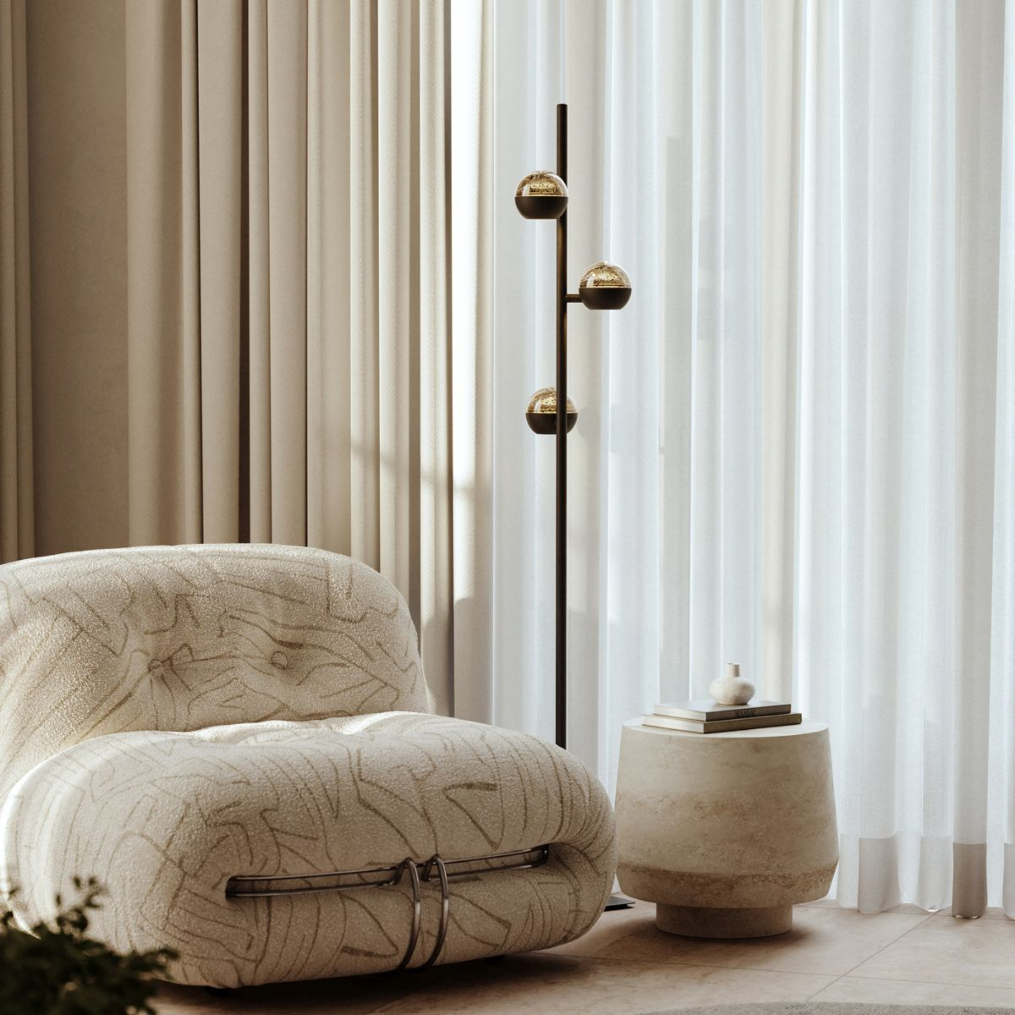 Steinhauer Belluno Vloerlamp | Smoke Glas, Dimbaar, 3-Lichts Design voor Woonkamer