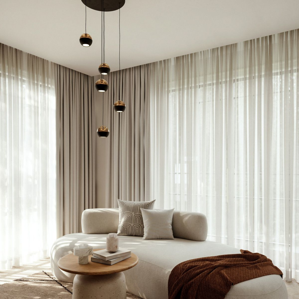 Steinhauer Belluno Hanglamp | 5-lichts, Smoke Glas, Verstelbaar Cable Lift Steinhauer