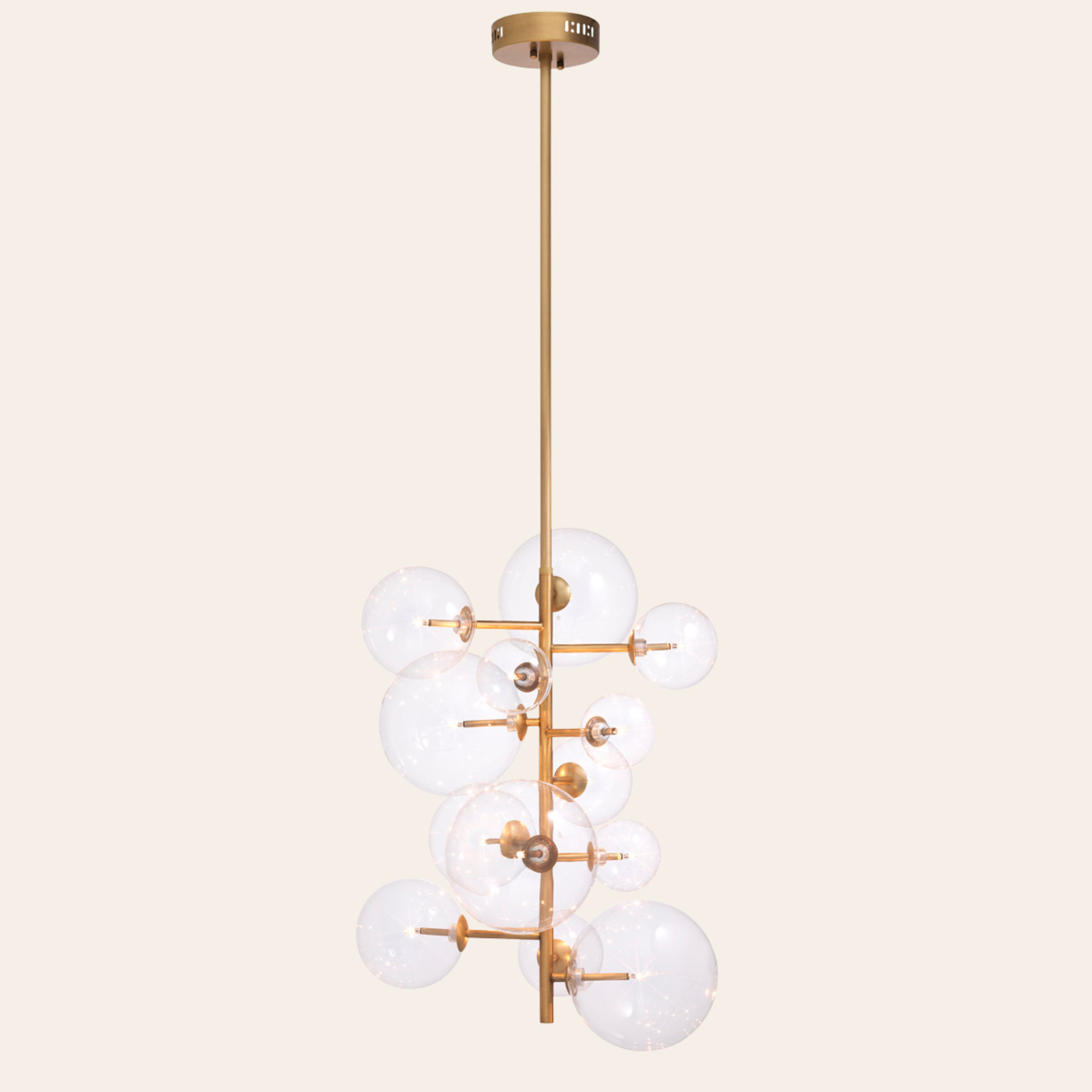 Eichholtz Ezra Chandelier | Antique Brass, Clear Glass