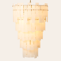 Eichholtz Greyson Kroonluchter XL | Antiek Messing, Alabaster Lampenkappen