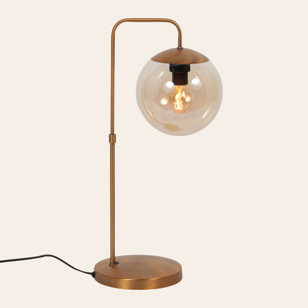 Steinhauer Bollique Tafellamp | Bronskleurig Metaal, Amber Glas, Dimbaar Steinhauer